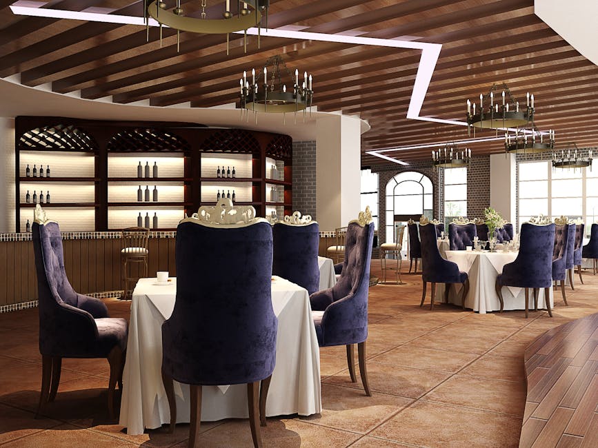 Restaurant Funding to Make Your Business Bigger -Sophisticated luxury restaurant interior featuring elegant chandeliers and plush seating, perfect for fine dining.